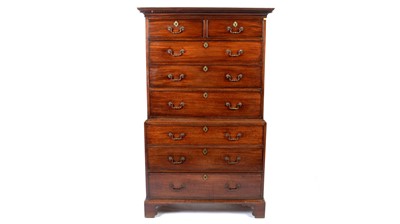 Lot 1156 - A Georgian mahogany chest-on-chest