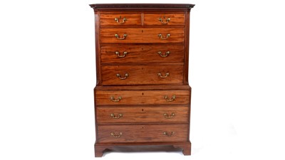 Lot 1159 - Georgian mahogany chest on chest