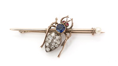 Lot 447 - A Victorian insect bug brooch