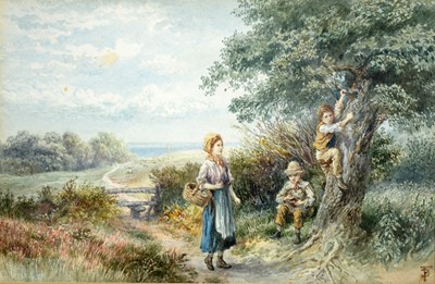 Lot 16 - In the manner of Myles Birket Foster - Scrumping Apples | watercolour