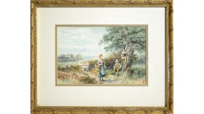Lot 16 - In the manner of Myles Birket Foster - Scrumping Apples | watercolour