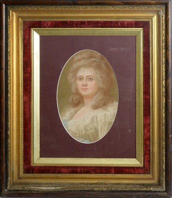 Lot 15 - 19th Century French School - Portrait of an 18th Century lady wearing a "chemise a la reine"| pastel