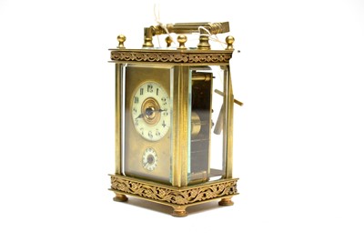 Lot 251 - A 19th Century brass carriage clock.