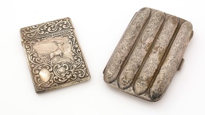 Lot 232 - A silver calling card case, by Gourdel Vales & Co and a silver cigar case, by Joseph Gloster