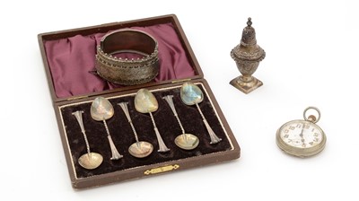 Lot 234 - Silver items and an Omega pocket watch