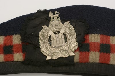 Lot 795 - A WWII Lady's ATS cloth cap and a Kings Own Scottish Borderers cap