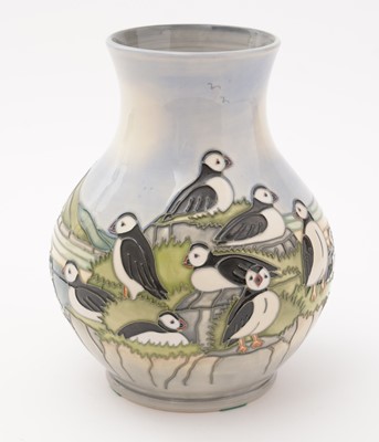 Lot 68 - Moorcroft Puffins vase