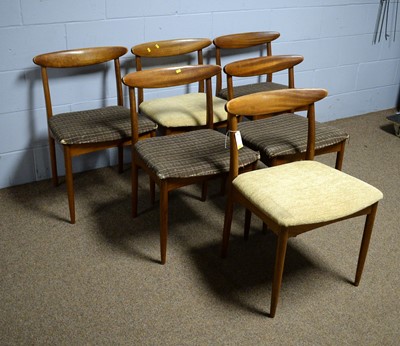 Lot 37 - Six mid-century teak dining chairs, probably Greaves & Thomas.