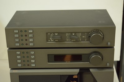 Lot 631 - Quad Tuner, CD player, control unit and power amp, cables and remote