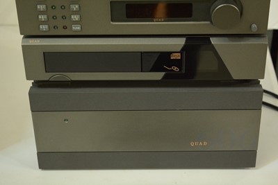 Lot 631 - Quad Tuner, CD player, control unit and power amp, cables and remote