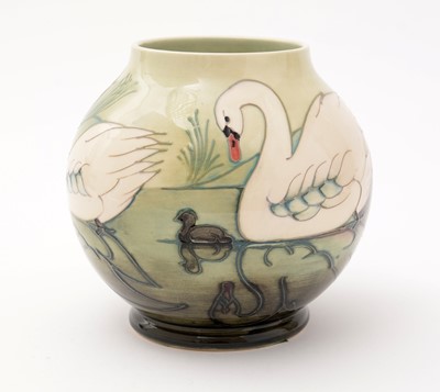 Lot 52 - Moorcroft Swan pattern vase