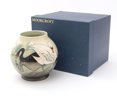 Lot 52 - Moorcroft Swan pattern vase
