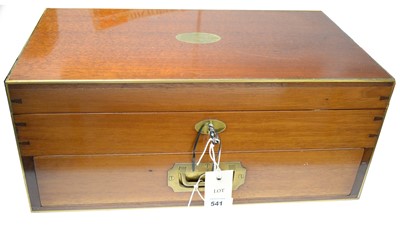 Lot 541 - A late 19th/ early 20th Century mahogany games box.