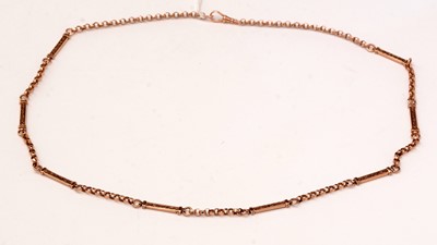 Lot 121 - A Victorian style 9ct rose gold fancy link watch chain