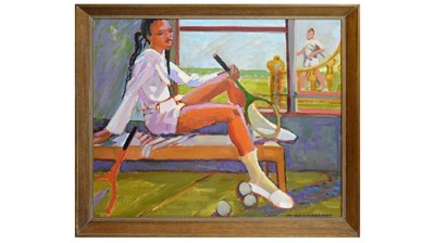 Lot 227 - Olwen Tarrant - The Tennis Player | oil