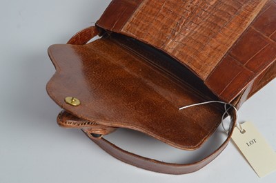 Lot 216 - A 1940s Brazillian Alligator skin handbag or purse by R. M. Costa of Belem.