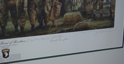 Lot 719 - We Were a Band of Brothers, after John Shaw, with military signatures