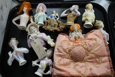 Lot 509 - A collection of British and Continental ceramic half dolls; and other items.