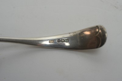 Lot 112 - A silver sauce boat by Viners, and other items.