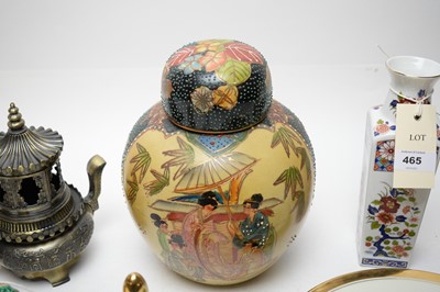 Lot 465 - A pair of Japanese Satsuma vases; and other oriental ceramics