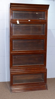 Lot 51 - An early 20th C mahogany Globe Wernicke style five-section bookcase.
