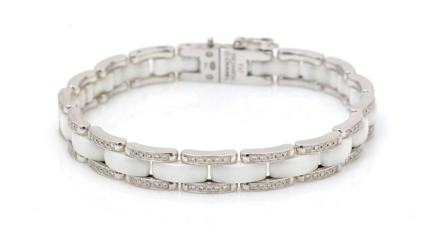 Lot 491 - Chanel Ultra T17: a diamond, white ceramic and 18ct white gold bracelet
