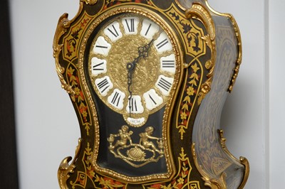 Lot 80 - An ornate  inlaid Continental Louis XIV-style clock on pedestal