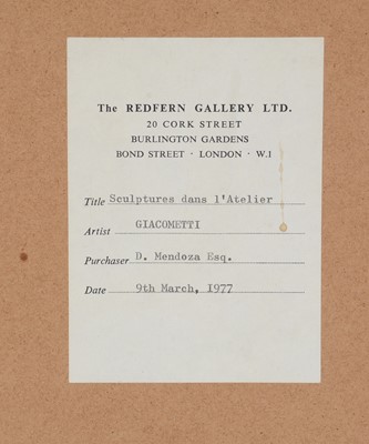 Lot 160 - Alberto Giacometti - Sculptures dans l'Atelier | etching