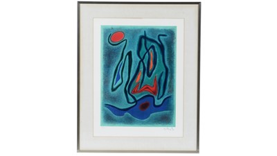 Lot 145 - Gustave Singier - Composition on Green Bottom | limited edition lithograph