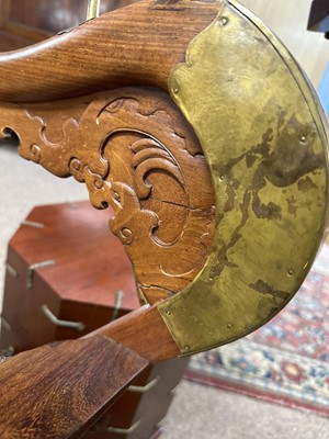 Lot 2 - A Chinese hardwood horseshoe-back chair.