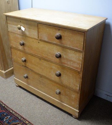Lot 90 - A vintage pine chest.