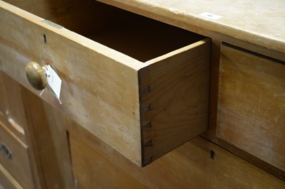Lot 90 - A vintage pine chest.