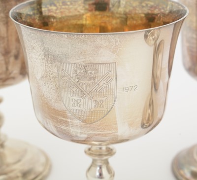 Lot 193 - A set of six Elizabeth II Limited Edition silver wine goblets.