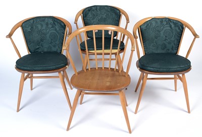 Lot 19 - Ercol: a set of four No. 449A Windsor bow-top armchairs.