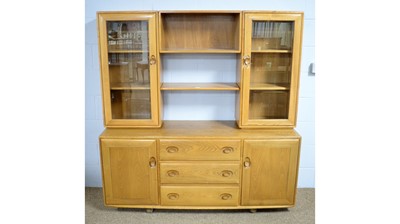 Lot 33 - Ercol: a Windsor elm sideboard and display cabinet