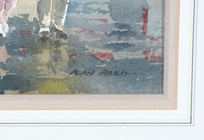 Lot 161 - Alan Reed - Rain Showers on Grey Street Newcastle-Upon-Tyne | watercolour
