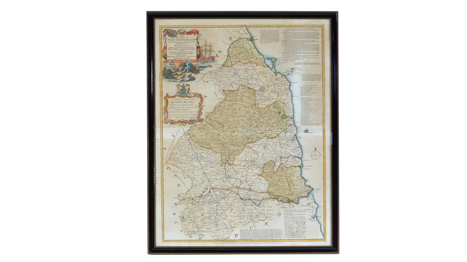 Lot 703 - Thomas Kitchin - A New and Improved Map of Northumberland | hand coloured engraving