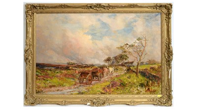 Lot 686 - John Falconar Slater - A Journeying Timber Cart in the Gloaming | oil