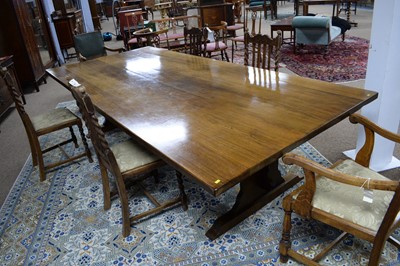 Lot 31 - A bespoke and substantial oak refectory dining table.