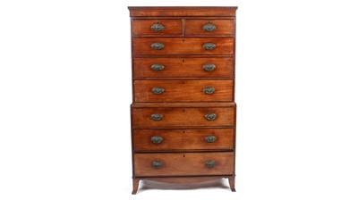 Lot 1094 - George III mahogany chest-on-chest