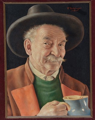 Lot 784 - Erwin Eichinger - A Good Drink, and A Good Smoke | oil