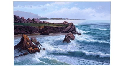Lot 786 - Antonio Garcia Soler - Waves and Rocks | oil