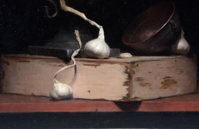 Lot 813 - Stephen Fong - Still Life with Garlic Bulbs | oil