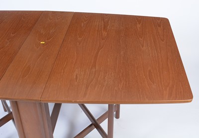 Lot 15 - Attributed to G-Plan: teak drop leaf dining table; and four G-Plan dining chairs.
