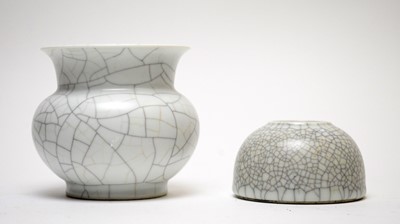 Lot 872 - Chinese Ge-type water pot and similar vase