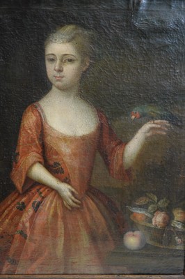 Lot 661 - Early 18th Century English School - Portrait of a Young Lady in a Crimson Mantua | oil