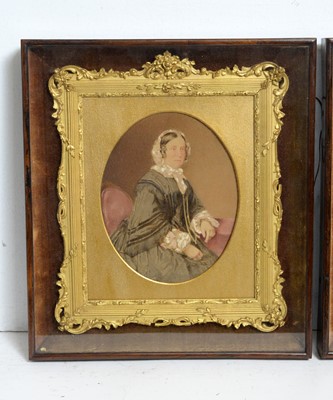 Lot 1039 - David Mossman - Portrait pair of John Collingwood Bruce and his wife Charlotte | watercolour