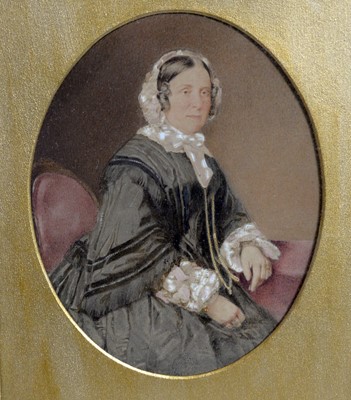 Lot 1039 - David Mossman - Portrait pair of John Collingwood Bruce and his wife Charlotte | watercolour