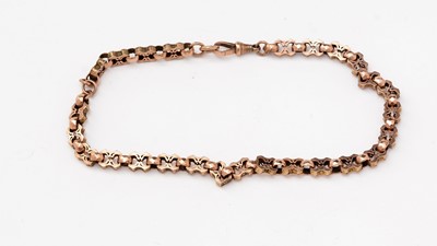 Lot 142 - A 9ct yellow gold fancy link watch chain