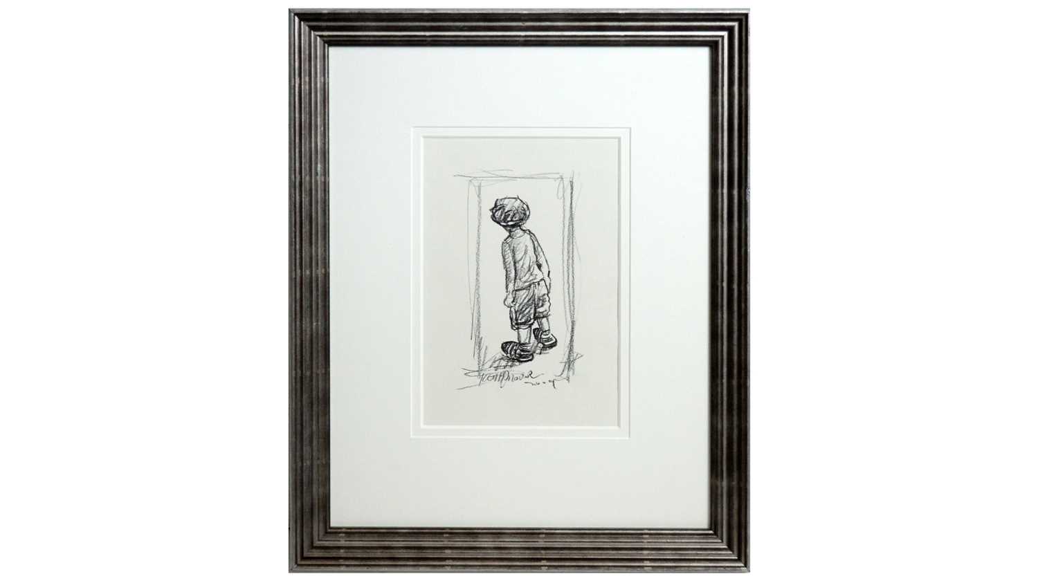 Lot 553 - Keith Proctor - Peekaboo | charcoal on paper